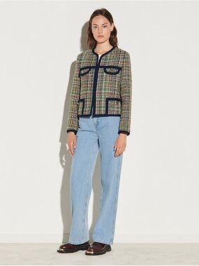 SANDRO Paris Multicoloured Tweed Jacket sz 36/Small